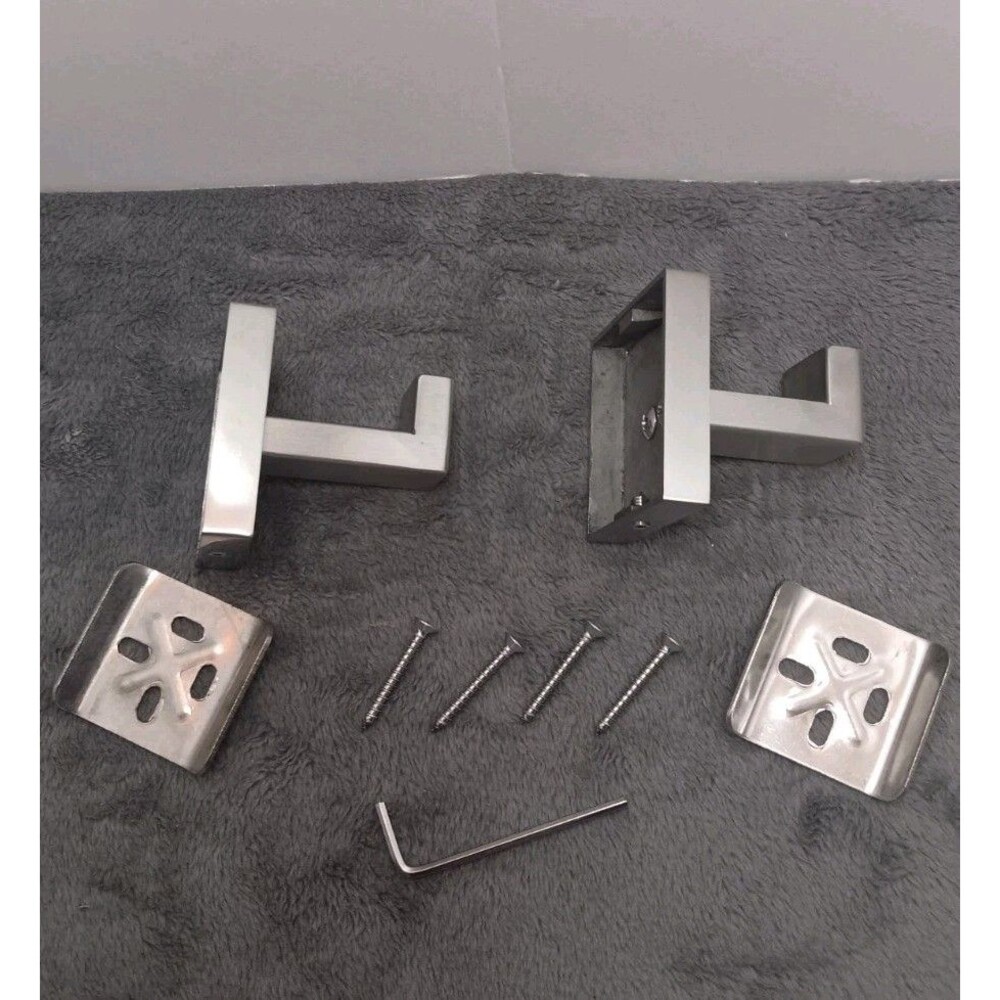 Set Of 2 Simple Angle Brushed Nickel Towel Hooks S-GD08P-2N